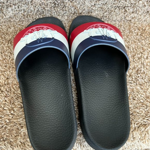 MONCLER Men's Rubber Colorblock Pattern Slides- - Picture 6 of 15